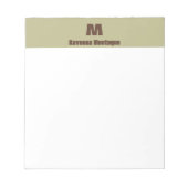 Sagegroene gepersonaliseerde naamletter monogram n notitieblok (Voorkant)