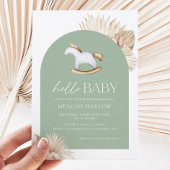 Sagegroene Geslachtsonzijdige Hello Baby Shower Kaart