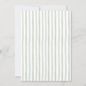 Sagegroene gestreepte lokaal geteelde babyshower kaart (Achterkant)
