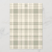Sagegroene Gingham Baby Shower Ontspannen BBQ Kaart (Achterkant)
