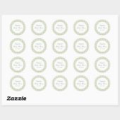 Sagegroene Gingham Baby Shower Sticker (Vel)