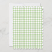 Sagegroene Gingham Baby Shower Uitnodiging (Achterkant)