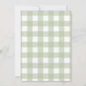 Sagegroene Gingham Beer Moeder & Baby Kaart (Achterkant)