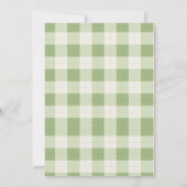 Sagegroene Gingham Boog Golf Baby Shower Kaart (Achterkant)