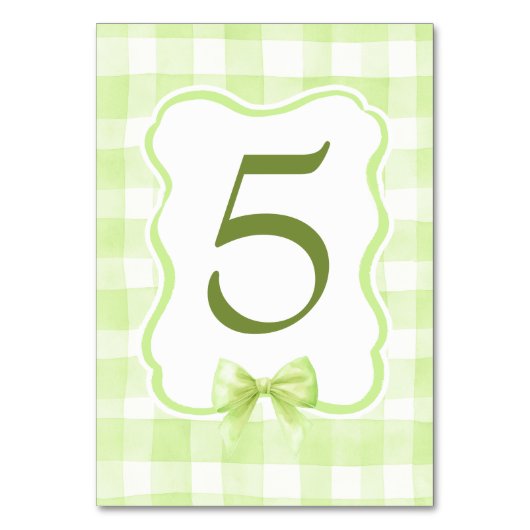Sagegroene Gingham Cute Vintage Zachte Pastel Kaart (Voorkant)