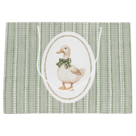 Sagegroene Gingham Eend Baby Shower Ontvangst Favo Groot Cadeauzakje
