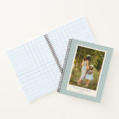 Sagegroene Gingham Foto Persoonlijke Notities Notitieboek (Binnen)
