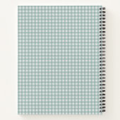 Sagegroene Gingham Foto Persoonlijke Notities Notitieboek (Achterkant)