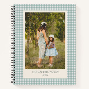 Sagegroene Gingham Foto Persoonlijke Notities  Notitieboek