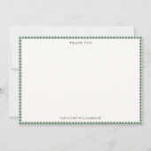 Sagegroene Gingham Geruite Retro Baby Shower Bedankkaart (Voorkant)