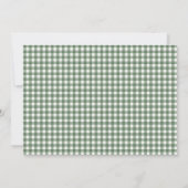 Sagegroene Gingham Geruite Retro Baby Shower Bedankkaart (Achterkant)