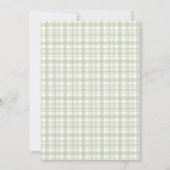 Sagegroene Gingham Golf Jongens Baby Shower Kaart (Achterkant)