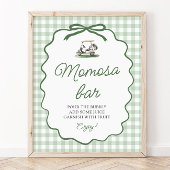 Sagegroene Gingham Golf Moederdag Bar Baby Shower Poster