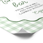 Sagegroene Gingham Golf Moederdag Bar Baby Shower Poster (Hoek)