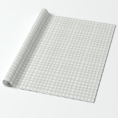 Sagegroene Gingham Kerst Inpakpapier (Uitgerold)