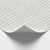 Sagegroene Gingham Kerst Inpakpapier (Hoek)