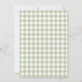 Sagegroene Gingham Kitten Baby Shower Uitnodiging (Achterkant)