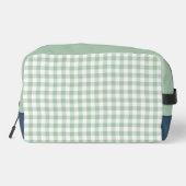 Sagegroene Gingham Monogram Toilettasje (Achterkant)