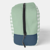 Sagegroene Gingham Monogram Toilettasje (Rechts)