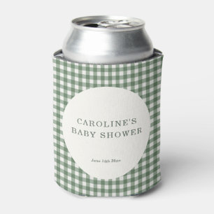 Sagegroene Gingham Plaid Douchenaam Shower Blikjeskoeler