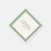 Sagegroene Gingham Plaid Douchenaamfeest Servet (Hoek)