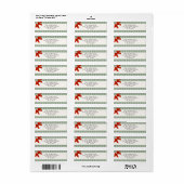 Sagegroene Gingham Plaid Kerstmis Etiket (Full Sheet)