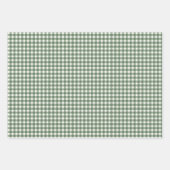 Sagegroene Gingham Plaid Kerstmis Inpakpapier Vel (Voorkant 2)