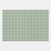 Sagegroene Gingham Plaid Kerstmis Inpakpapier Vel (Voorkant)