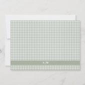 Sagegroene Gingham Plaid Persoonlijk Notitiekaartje (Achterkant)