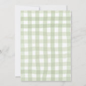 Sagegroene Gingham Pompoen Baby Shower Kaart (Achterkant)