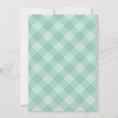 Sagegroene Gingham Preppy Pompoen 1e Verjaardag Kaart (Achterkant)