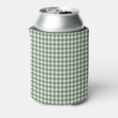 Sagegroene Gingham Schotse ruit aangepaste bruidsd Blikjeskoeler (Blikje Achterkant)