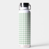 Sagegroene Gingham Strikke Monogram Waterfles (Achterkant)