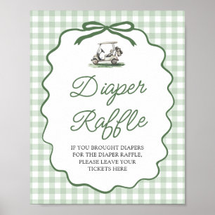 Sagegroene Golf Bow Baby Shower Luierspel Raadsels Poster