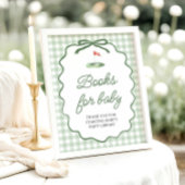 Sagegroene golfboog babyshowerboeken voor baby poster