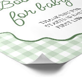 Sagegroene golfboog babyshowerboeken voor baby poster (Hoek)