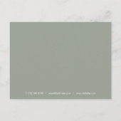 Sagegroene gouden hart script zakelijke bedankkaar briefkaart (Achterkant)