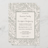 Sagegroene Gril Handgetekende Blad Bruiloft Kaart (Voorkant / Achterkant)