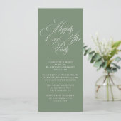 Sagegroene Happily Ever After Receptie Kaart (Staand voorkant)