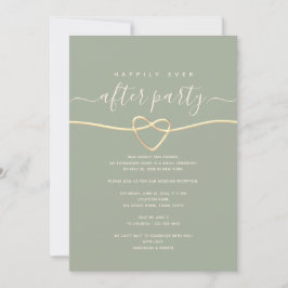 Sagegroene 'Happily Ever After'-uitnodiging Kaart