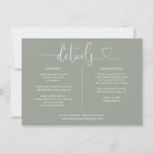 Sagegroene Hart Script Details Informatiekaart Kaart (Voorkant)