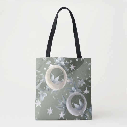 Sagegroene Hemelse Maan (2) Tote Bag (Voorkant)