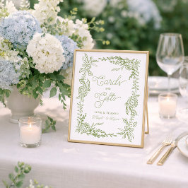 Sagegroene Hydrangea Kaarten en Cadeaus Bord Poster