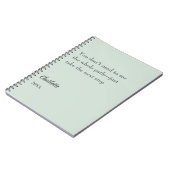 Sagegroene inspirerende doel citaat notitieboek (Linkerzijde)