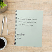 Sagegroene inspirerende doelquote notitieboek