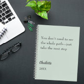 Sagegroene inspirerende doelquote notitieboek