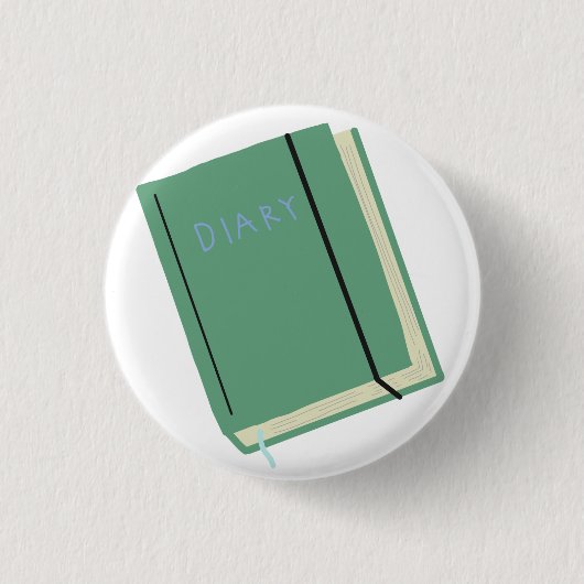 Sagegroene Journal Met Elastiek Band Ronde Button 3,2 Cm (Voorkant)