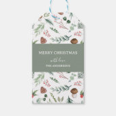 Sagegroene kerstcadeautag cadeaulabel (Voorkant)