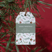 Sagegroene kerstcadeautag cadeaulabel
