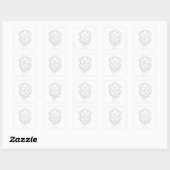 Sagegroene Klasse Franse Victoriaanse Bruiloftsbor Vierkante Sticker (Vel)